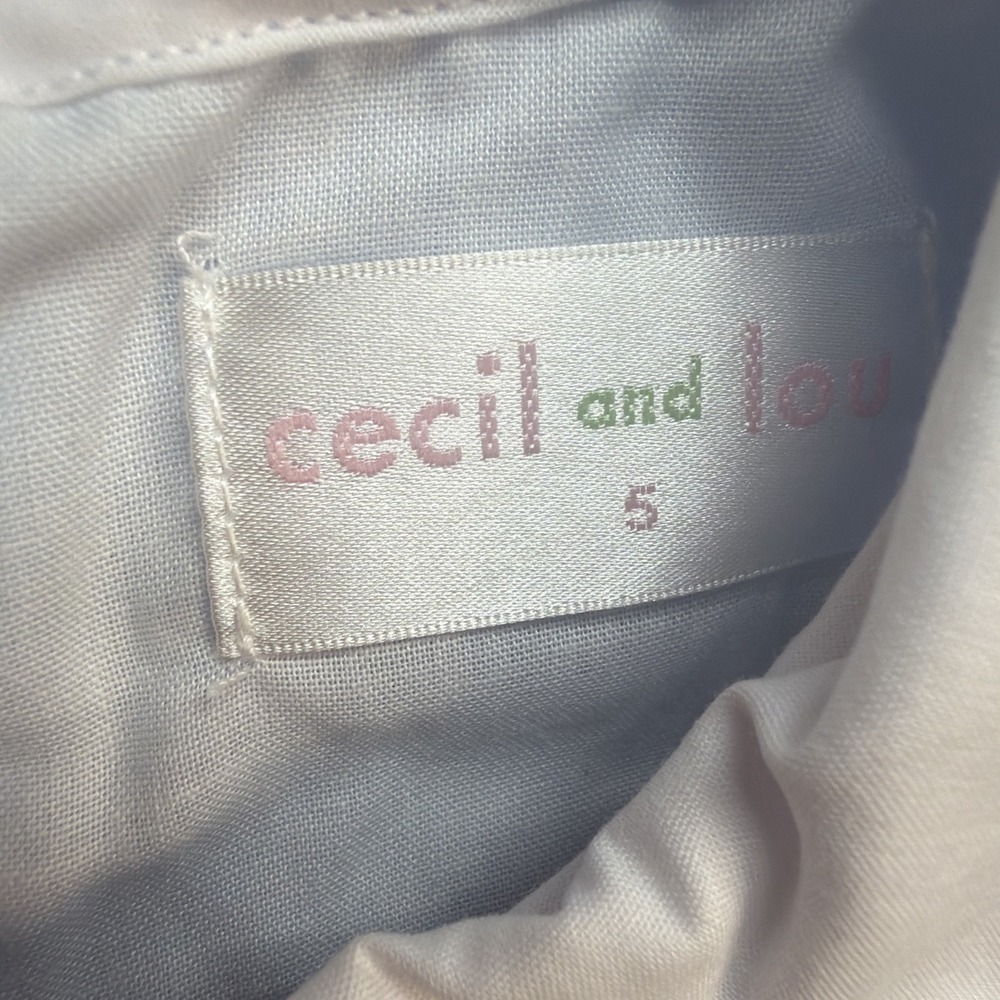 Cecil & Lou Smocked Dress Blue White Peter Pan Collar Girls 5T Boutique - Picture 3 of 9